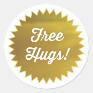 Free Hugs! Stickers / Faux Gold Foil