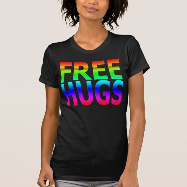 FREE HUGS Women's Rainbow T-Shirt (Front)