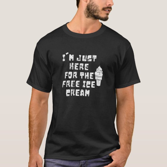 Free Ice Cream Sweet Dessert Gelato Men Women T-Shirt (Front)