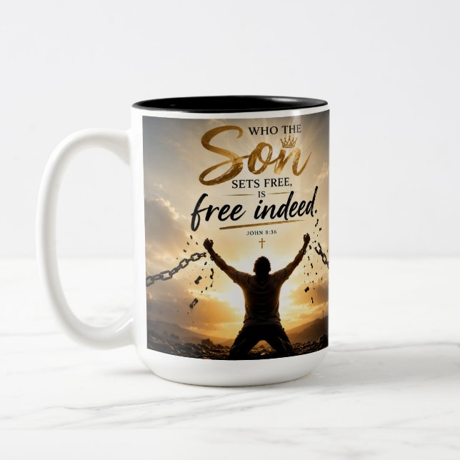 Free Indeed Two-Tone Coffee Mug (Left)