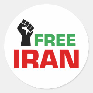 Free Iran Anti Iran War Classic Round Sticker