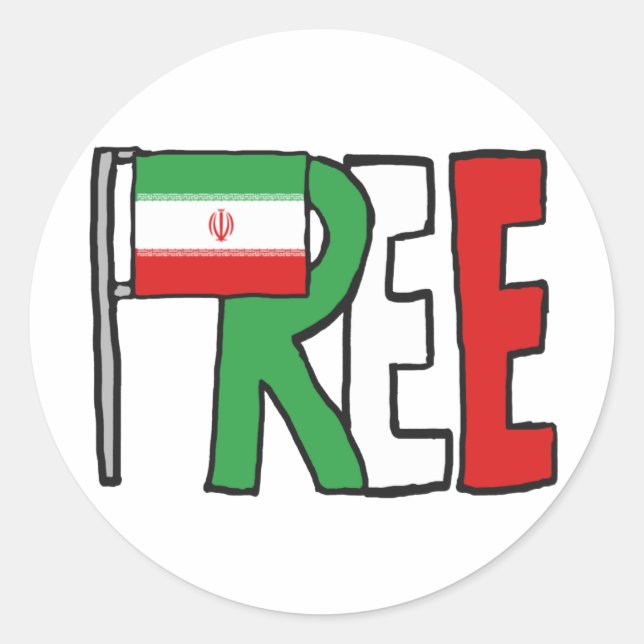 Free Iran Classic Round Sticker (Front)