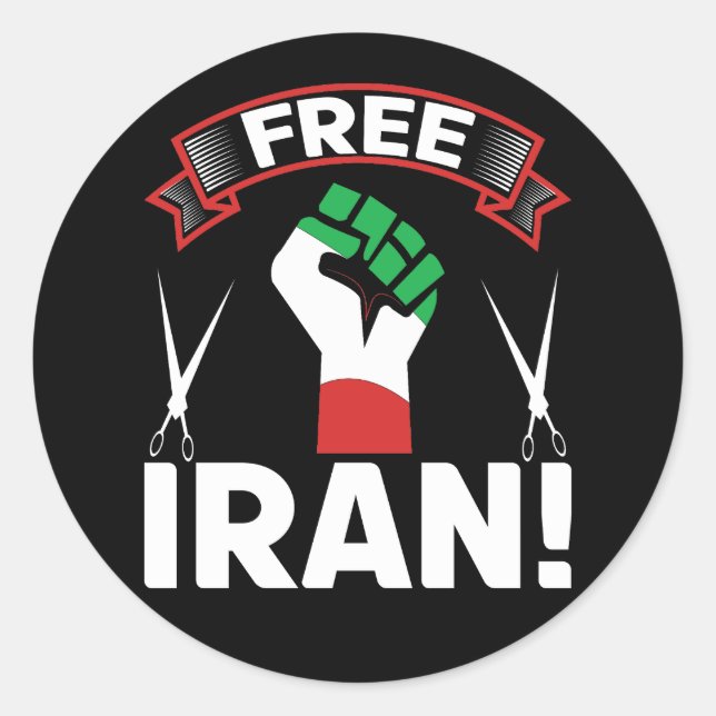 Free Iran Classic Round Sticker (Front)