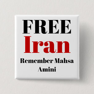FREE IRAN REMEMBER Mahsa Amini 15 Cm Square Badge