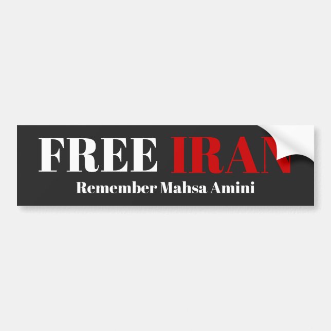 FREE IRAN REMEMBER Mahsa Amini  Bumper Sticker (Front)