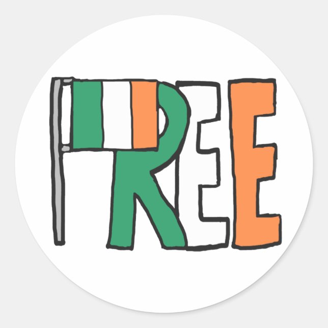 Free Ireland Classic Round Sticker (Front)