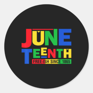 Free-ish 1865 Black History Afro American Classic Round Sticker