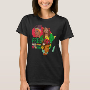 Free-ish Since 06-19-1865 Three Afro Proud Black H T-Shirt