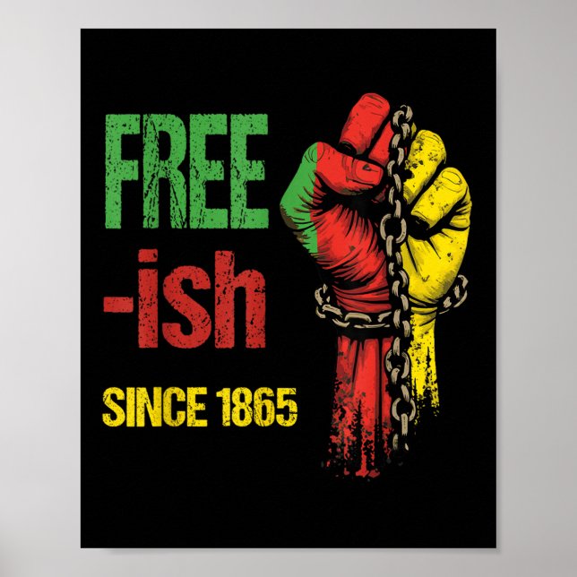 Free-ish Since 1865 Juneteenth Day Flag Black Prid Poster (Front)