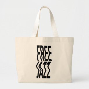 Free Jazz typography bold logo  Large Tote Bag