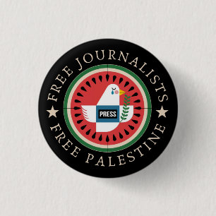 Free Jounalists Free Palestine 3 Cm Round Badge