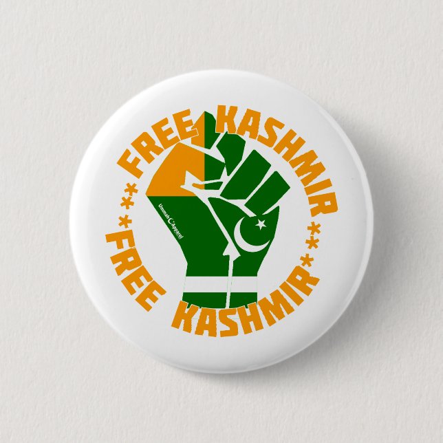 Free Kashmir 6 Cm Round Badge (Front)