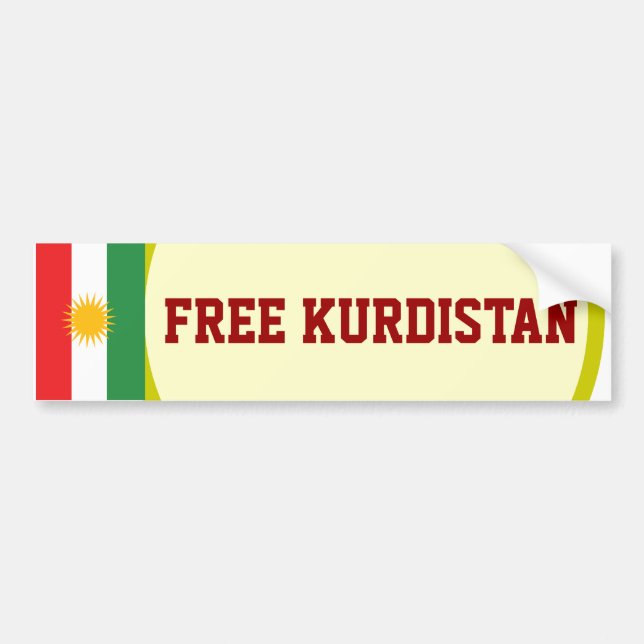 FREE KURDISTAN BUMPER STICKER (Front)