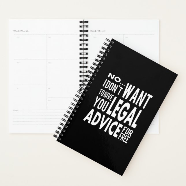 Free Legal Advice - Funny Lawyer Quote Planner (Display)