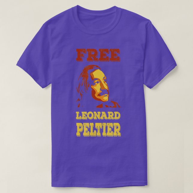 FREE LEONARD PELTIER vintage retro style  T-Shirt (Design Front)