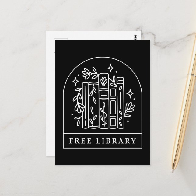 Free library book exchange postcard (Front/Back In Situ)