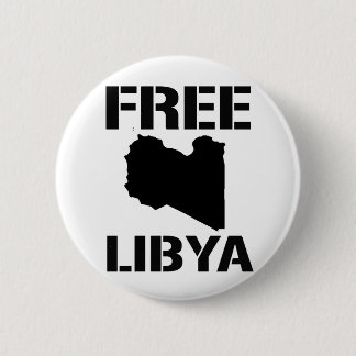 FREE LIBYA (black) 6 Cm Round Badge