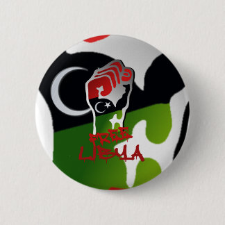 Free Libya Resistance Raised fist - Libya Freedom 6 Cm Round Badge