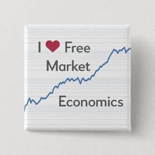 Free Market Economics, Conservative Politics funny 15 Cm Square Badge