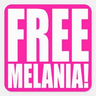 "FREE MELANIA!" SQUARE STICKER