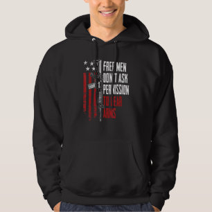 Free Men Dont Ask Permission To Bear Arms Usa Gun  Hoodie
