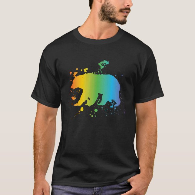 Free Mom Hugs bear LGBT pride social movement T-Shirt (Front)