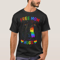 Free Mom Hugs LGBT Cat Gay Pride Rainbow Cat Ally