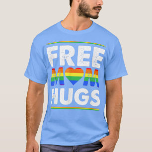 Free Mom Hugs LGBT Flag Gay Lesbian Pride Parades T-Shirt