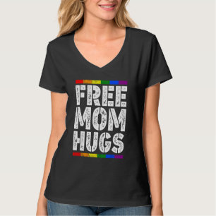 Free Mom Hugs LGBT Flag LGBTQ Rainbow Pride Mother T-Shirt