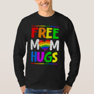 Free Mom Hugs LGBT LGBTQ Pride Month Rainbow Mom S T-Shirt