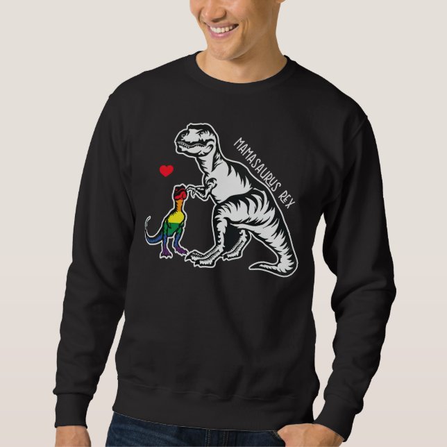 Free Mom Hugs LGBT Mom Saurus Rex Shirt, Proud Mom Sweatshirt (Front)