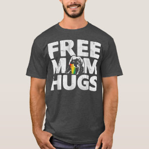 Free Mom Hugs Mama Bear LGBT Rainbow Flag LGBTQ M T-Shirt