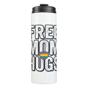 Free Mom Hugs Pride Heart Vintage T-Shirt Design_1 Thermal Tumbler
