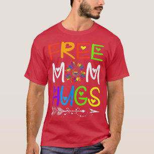 Free Mom Hugs Rainbow Sunflower LGBT Pride Month  T-Shirt