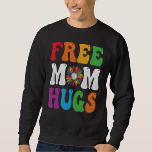 Free Mom Hugs Sunflower Rainbow LGBT Lesbian Gay P Sweatshirt