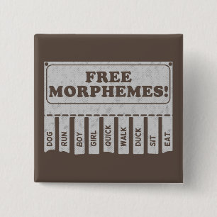 Free Morphemes 15 Cm Square Badge