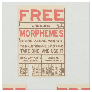 Free Morphemes funny structured literacy Fabric