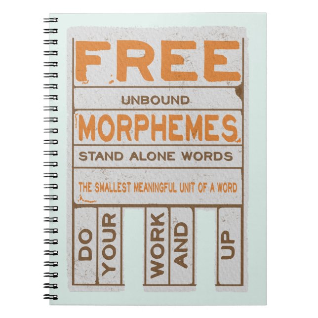 Free Morphemes funny structured literacy Notebook (Front)
