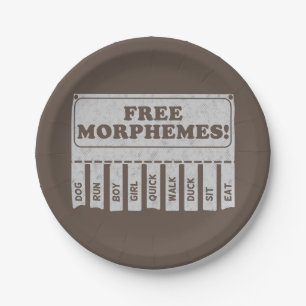Free Morphemes Paper Plate