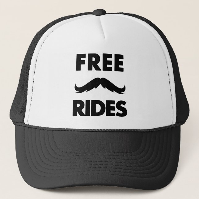 Free Moustache Rides Trucker Hat (Front)