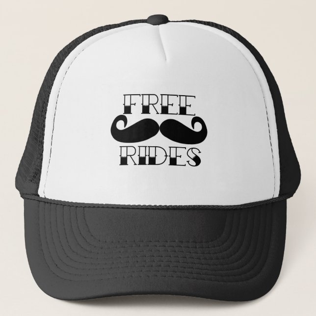 Free Moustache Rides Trucker Hat (Front)