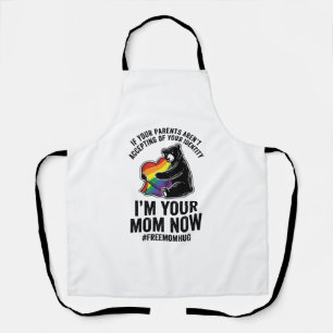 Free Mum Hug Bear Pride Vintage T-Shirt Design_1 Apron