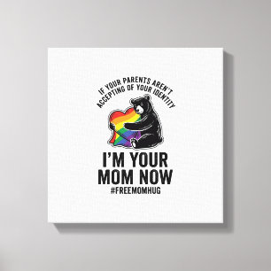 Free Mum Hug Bear Pride Vintage T-Shirt Design_1 Canvas Print