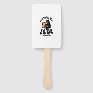 Free Mum Hug Bear Pride Vintage T-Shirt Design_1 Hand Fan