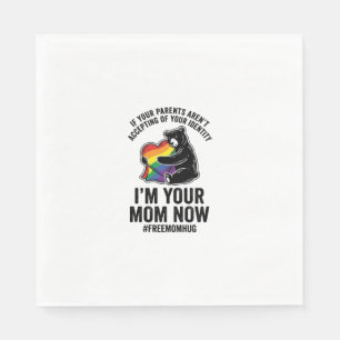 Free Mum Hug Bear Pride Vintage T-Shirt Design_1 Napkin