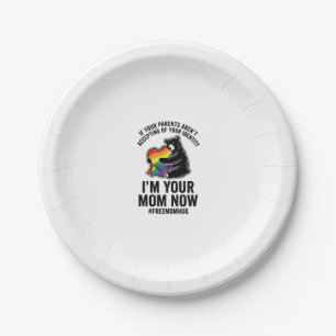 Free Mum Hug Bear Pride Vintage T-Shirt Design_1 Paper Plate