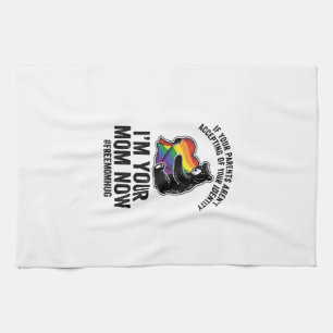 Free Mum Hug Bear Pride Vintage T-Shirt Design_1 Tea Towel