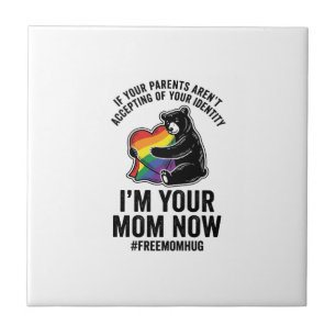 Free Mum Hug Bear Pride Vintage T-Shirt Design_1 Tile