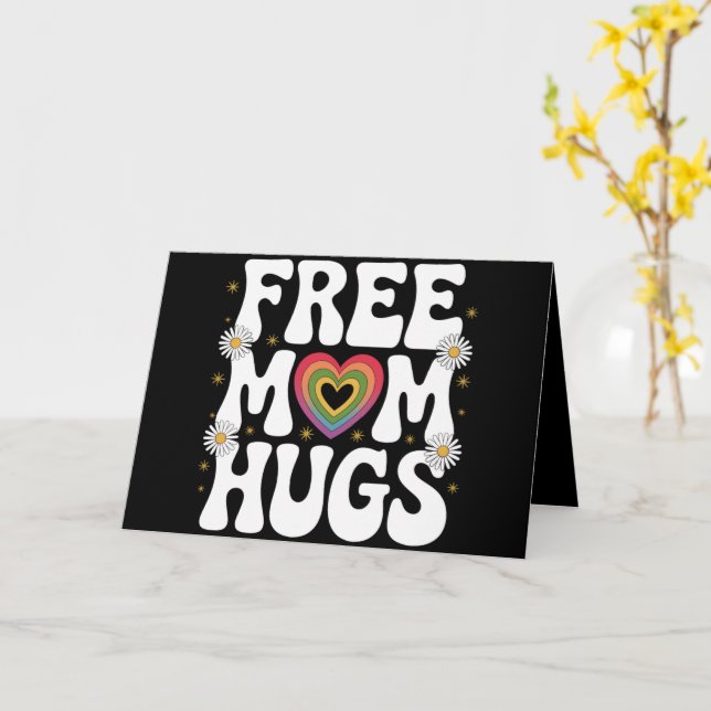 Free Mum Hug Transgender Lesbian Gay LGBT Pride  Card (Yellow Flower)