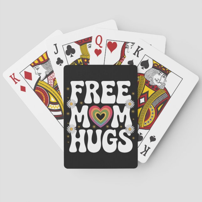 Free Mum Hug Transgender Lesbian Gay LGBT Pride  Playing Cards (Back)